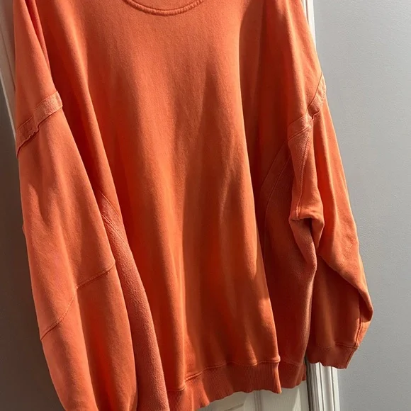 Aerie Oversized Coral Orange Sweatshirt - Picture 4 of 6